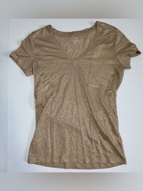 J Crew 100% linen with a metallic gold shimmer finish size XS NWT